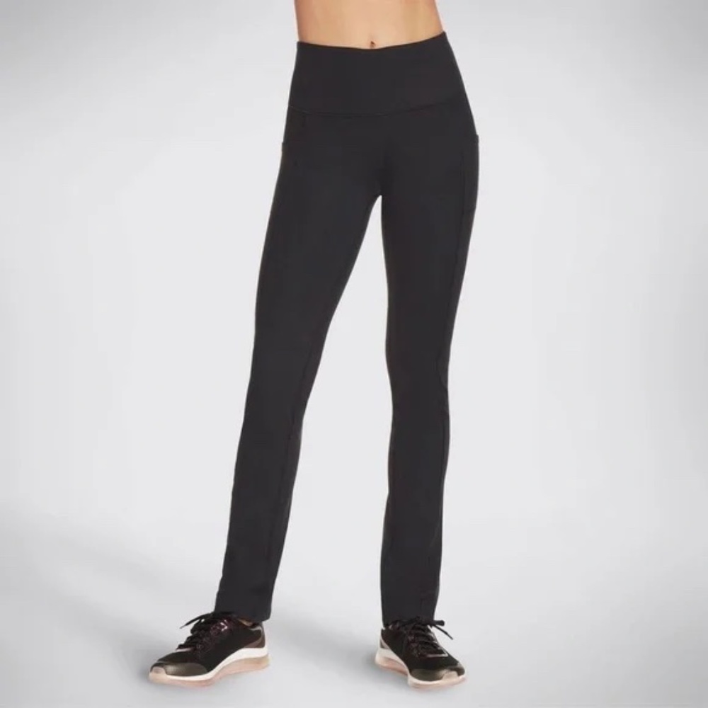 Three Pair Skechers Go Walk Pants, 2 Black & 1 Dark Navy Blue, High Waist, Large